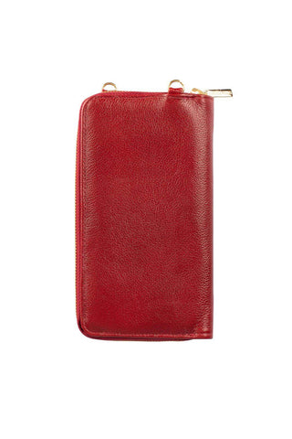 Carteira feminina de couro liso com alça Rafa 19x10,5cm - Enluaze - Bolsas, Mochilas e Acessórios em Couro Legítimo