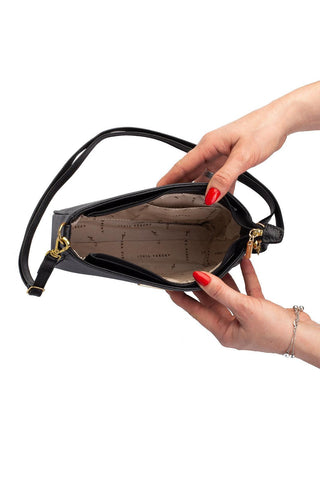 Bolsa tiracolo pequena de couro liso Iria - Enluaze - Bolsas, Mochilas e Acessórios em Couro Legítimo