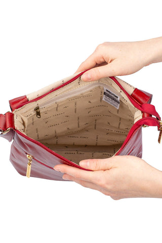 Bolsa transversal grande de couro liso Karina - Enluaze - Bolsas, Mochilas e Acessórios em Couro Legítimo