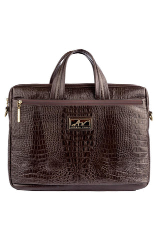 Pasta executiva de couro croco Fabiana - Enluaze - Bolsas, Mochilas e Acessórios em Couro Legítimo