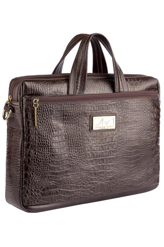 Pasta executiva de couro croco Fabiana - Enluaze - Bolsas, Mochilas e Acessórios em Couro Legítimo