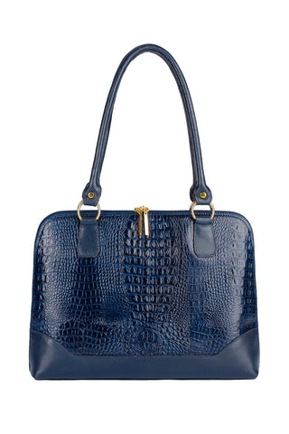 Pasta feminina executiva em couro croco Isabel - Enluaze - Bolsas, Mochilas e Acessórios em Couro Legítimo