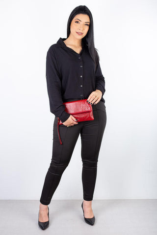 Clutch de couro croco Nikki - Enluaze - Bolsas, Mochilas e Acessórios em Couro Legítimo