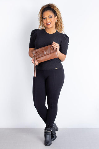 Clutch de couro croco Nikki - Enluaze - Bolsas, Mochilas e Acessórios em Couro Legítimo