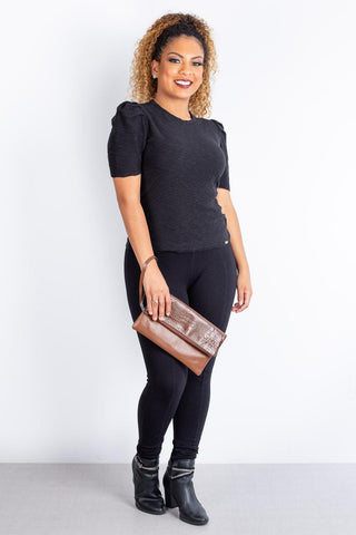 Clutch de couro croco Nikki - Enluaze - Bolsas, Mochilas e Acessórios em Couro Legítimo