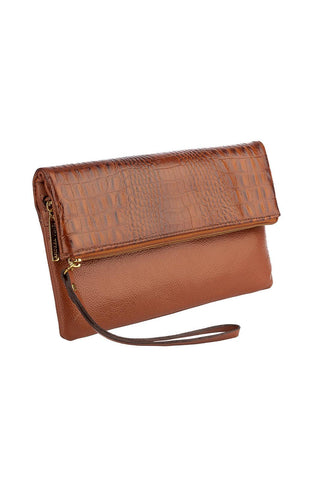 Clutch de couro croco Nikki - Enluaze - Bolsas, Mochilas e Acessórios em Couro Legítimo