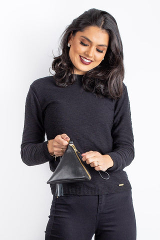 Clutch de couro liso Manu - Enluaze - Bolsas, Mochilas e Acessórios em Couro Legítimo