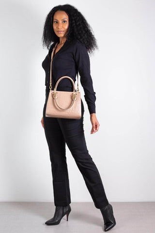 Bolsa baú de couro croco Andressa - Enluaze - Bolsas, Mochilas e Acessórios em Couro Legítimo