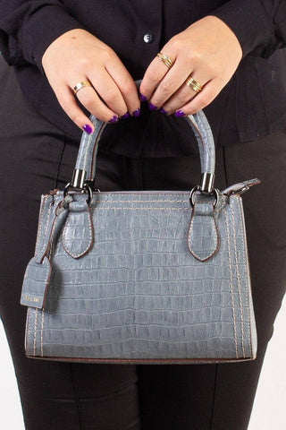 Bolsa baú de couro croco Andressa - Enluaze - Bolsas, Mochilas e Acessórios em Couro Legítimo