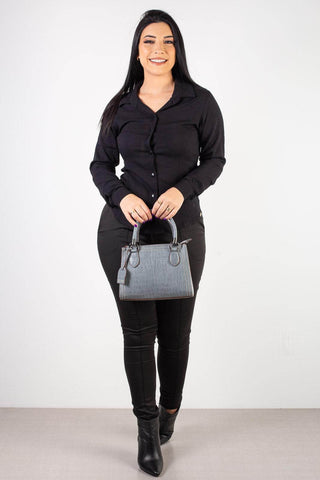 Bolsa baú de couro croco Andressa - Enluaze - Bolsas, Mochilas e Acessórios em Couro Legítimo