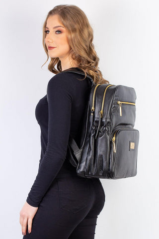 Mochila grande de couro liso Zooey - Enluaze - Bolsas, Mochilas e Acessórios em Couro Legítimo