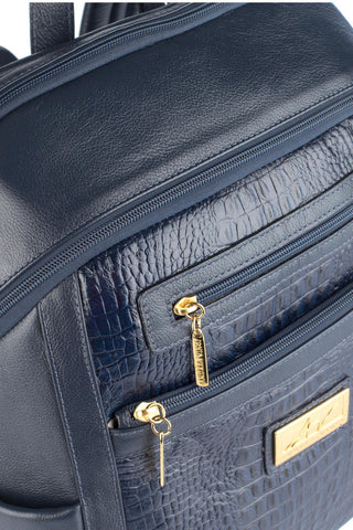 Mochila grande de couro croco Marcela - Enluaze - Bolsas, Mochilas e Acessórios em Couro Legítimo
