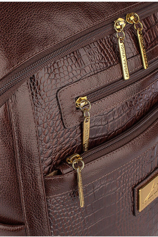 Mochila grande de couro croco Marcela - Enluaze - Bolsas, Mochilas e Acessórios em Couro Legítimo