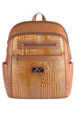 Mochila grande de couro croco Marcela - Enluaze - Bolsas, Mochilas e Acessórios em Couro Legítimo