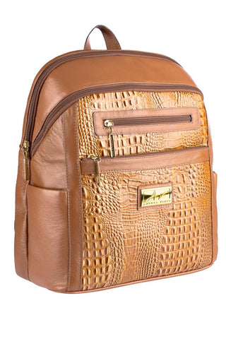 Mochila grande de couro croco Marcela - Enluaze - Bolsas, Mochilas e Acessórios em Couro Legítimo