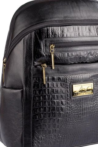 Mochila grande de couro croco Marcela - Enluaze - Bolsas, Mochilas e Acessórios em Couro Legítimo