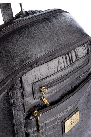 Mochila grande de couro croco Marcela - Enluaze - Bolsas, Mochilas e Acessórios em Couro Legítimo