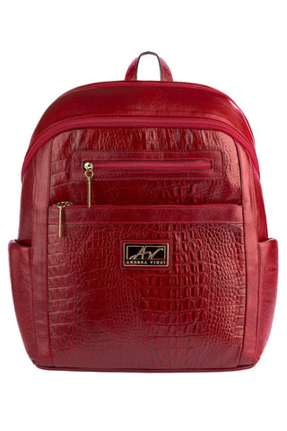Mochila grande de couro croco Marcela - Enluaze - Bolsas, Mochilas e Acessórios em Couro Legítimo