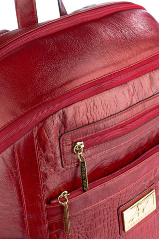 Mochila grande de couro croco Marcela - Enluaze - Bolsas, Mochilas e Acessórios em Couro Legítimo