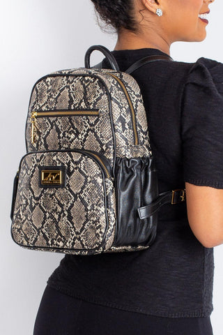 Mochila pequena de couro estampado Zoey - Enluaze - Bolsas, Mochilas e Acessórios em Couro Legítimo