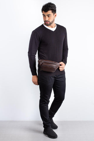 Pochete masculina de couro Igor - Enluaze - Bolsas, Mochilas e Acessórios em Couro Legítimo