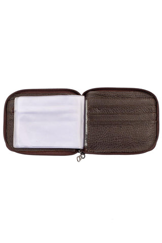 Carteira masculina de couro floater com zíper Ryan 9,5x12cm - Enluaze - Bolsas, Mochilas e Acessórios em Couro Legítimo