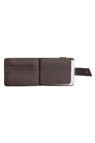 Carteira masculina de couro floater com botão Dylan 9,5x11,5cm - Enluaze - Bolsas, Mochilas e Acessórios em Couro Legítimo