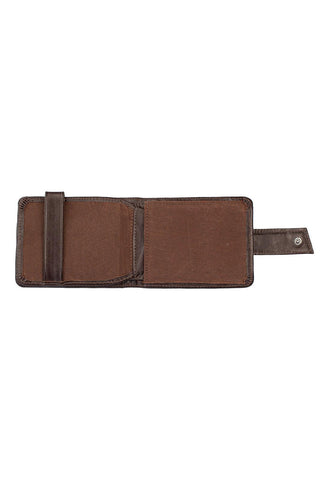 Carteira masculina de couro italiano com botão Dylan 9,5x11,5cm - Enluaze - Bolsas, Mochilas e Acessórios em Couro Legítimo