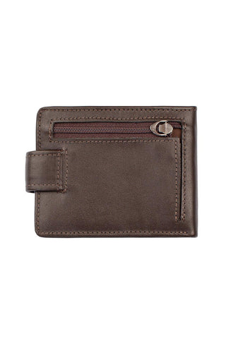 Carteira masculina de couro italiano com botão Dylan 9,5x11,5cm - Enluaze - Bolsas e Mochilas em Couro Legítimo - Vira Vento