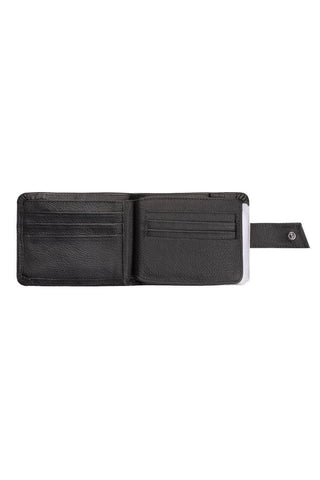 Carteira masculina de couro floater com botão Dylan 9,5x11,5cm - Enluaze - Bolsas, Mochilas e Acessórios em Couro Legítimo