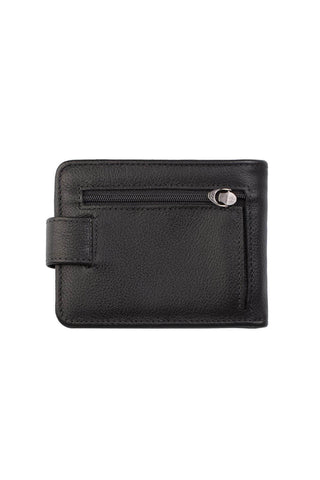 Carteira masculina de couro floater com botão Dylan 9,5x11,5cm - Enluaze - Bolsas e Mochilas em Couro Legítimo - Vira Vento