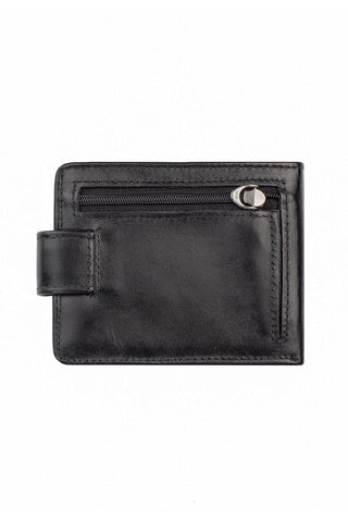 Carteira masculina de couro italiano com botão Dylan 9,5x11,5cm - Enluaze - Bolsas, Mochilas e Acessórios em Couro Legítimo