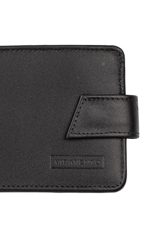 Carteira masculina de couro italiano com botão Dylan 9,5x11,5cm - Enluaze - Bolsas, Mochilas e Acessórios em Couro Legítimo