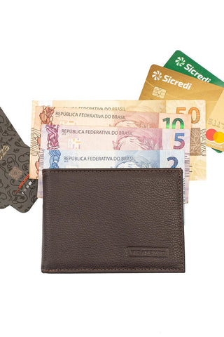Carteira masculina de couro floater John 8,5x11,5cm - Enluaze - Bolsas, Mochilas e Acessórios em Couro Legítimo