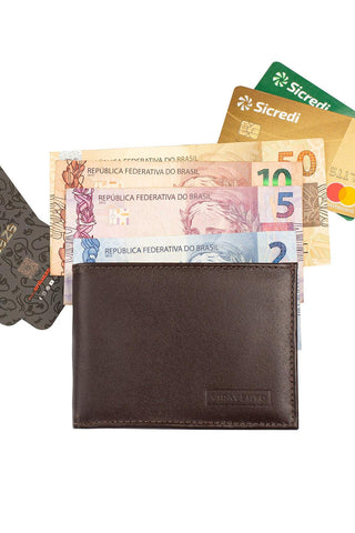 Carteira masculina de couro italiano John 8,5x11,5cm - Enluaze - Bolsas, Mochilas e Acessórios em Couro Legítimo