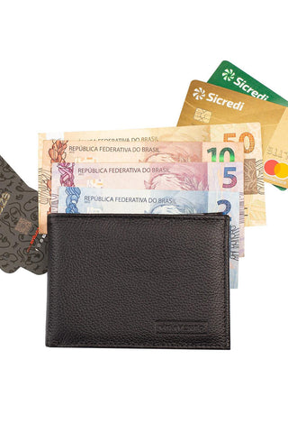 Carteira masculina de couro floater John 8,5x11,5cm - Enluaze - Bolsas, Mochilas e Acessórios em Couro Legítimo