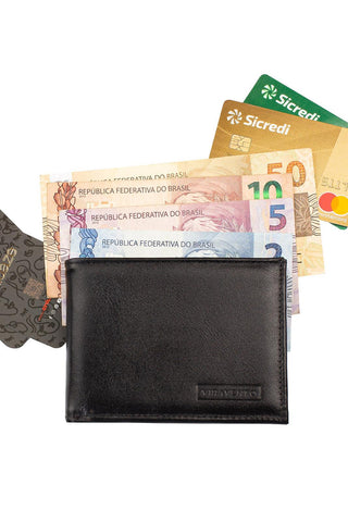 Carteira masculina de couro italiano John 8,5x11,5cm - Enluaze - Bolsas, Mochilas e Acessórios em Couro Legítimo