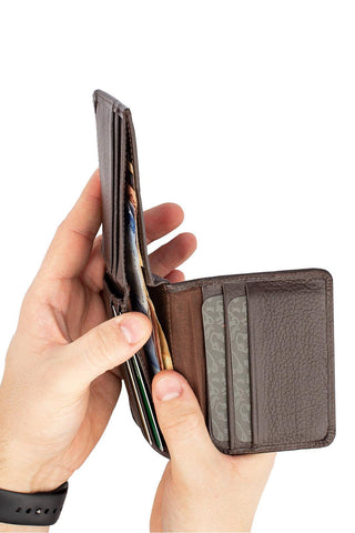 Carteira masculina em couro floater Fred 8,5x11cm - Enluaze - Bolsas, Mochilas e Acessórios em Couro Legítimo