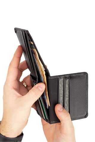 Carteira masculina em couro floater Fred 8,5x11cm - Enluaze - Bolsas, Mochilas e Acessórios em Couro Legítimo