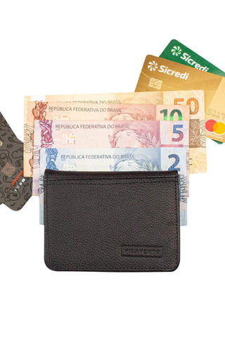 Carteira masculina em couro floater Fred 8,5x11cm - Enluaze - Bolsas, Mochilas e Acessórios em Couro Legítimo