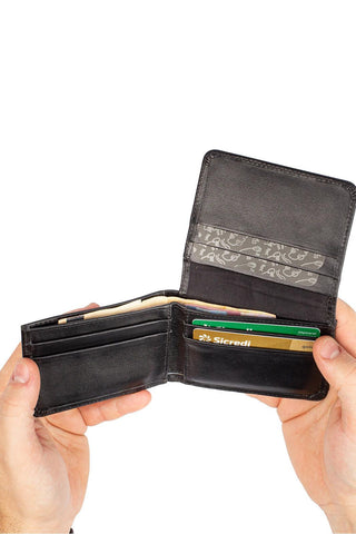 Carteira masculina em couro italiano Fred 8,5x11cm - Enluaze - Bolsas, Mochilas e Acessórios em Couro Legítimo