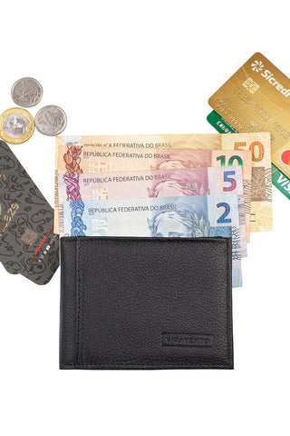 Carteira masculina de couro floater Tyler 8,5x11,5cm - Enluaze - Bolsas, Mochilas e Acessórios em Couro Legítimo