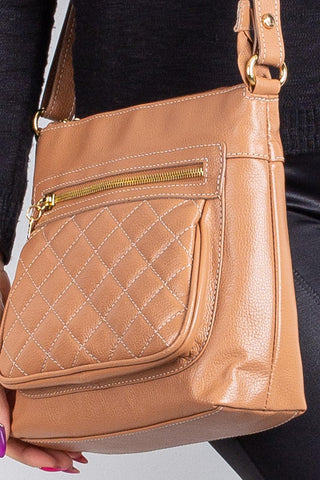 Bolsa transversal matelassê de couro liso Bia - Enluaze - Bolsas, Mochilas e Acessórios em Couro Legítimo