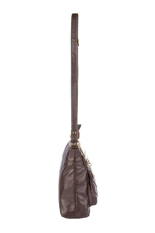 Bolsa transversal matelassê de couro liso Bia - Enluaze - Bolsas, Mochilas e Acessórios em Couro Legítimo