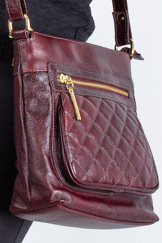 Bolsa transversal matelassê de couro liso Bia - Enluaze - Bolsas, Mochilas e Acessórios em Couro Legítimo