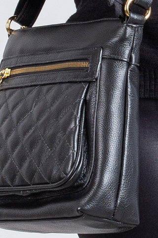 Bolsa transversal matelassê de couro liso Bia - Enluaze - Bolsas, Mochilas e Acessórios em Couro Legítimo