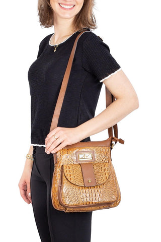 Bolsa tiracolo de couro croco Elis - Enluaze - Bolsas, Mochilas e Acessórios em Couro Legítimo