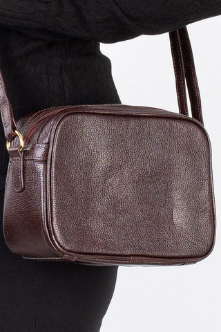 Bolsa quadrada pequena de couro liso Diana - Enluaze - Bolsas, Mochilas e Acessórios em Couro Legítimo