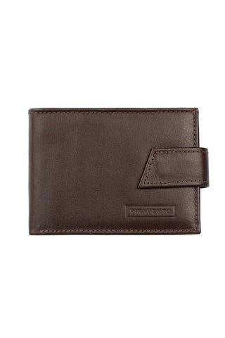 Carteira masculina de couro italiano com botão Matt 8,5x11,5cm - Enluaze - Bolsas, Mochilas e Acessórios em Couro Legítimo