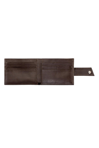 Carteira masculina de couro italiano com botão Matt 8,5x11,5cm - Enluaze - Bolsas, Mochilas e Acessórios em Couro Legítimo
